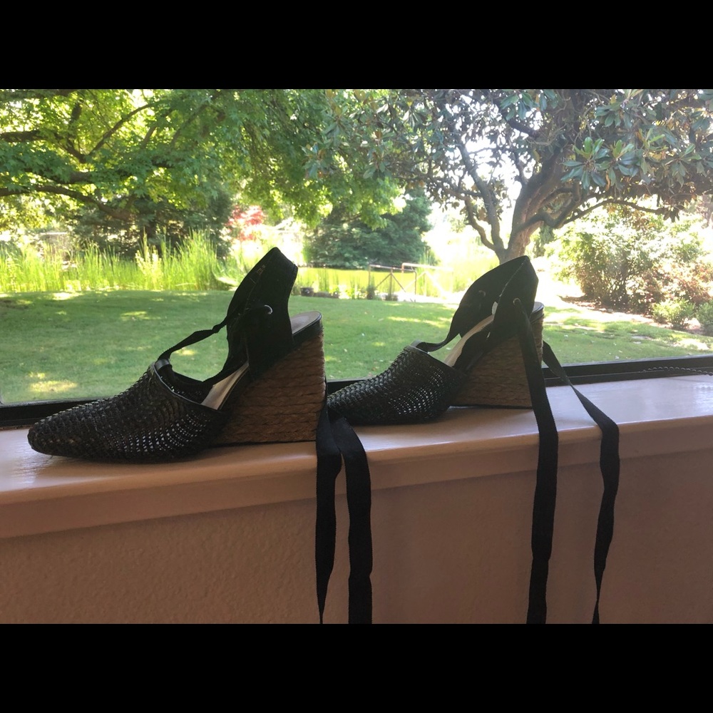 Jeffery Campbell black wrap-around heel